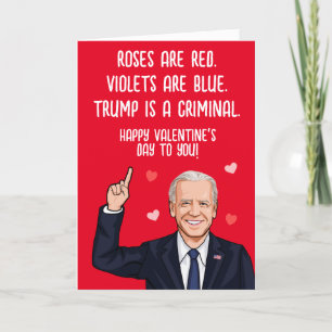 Cartão Namorados Biden - Trump é um V-Day Criminal Feliz