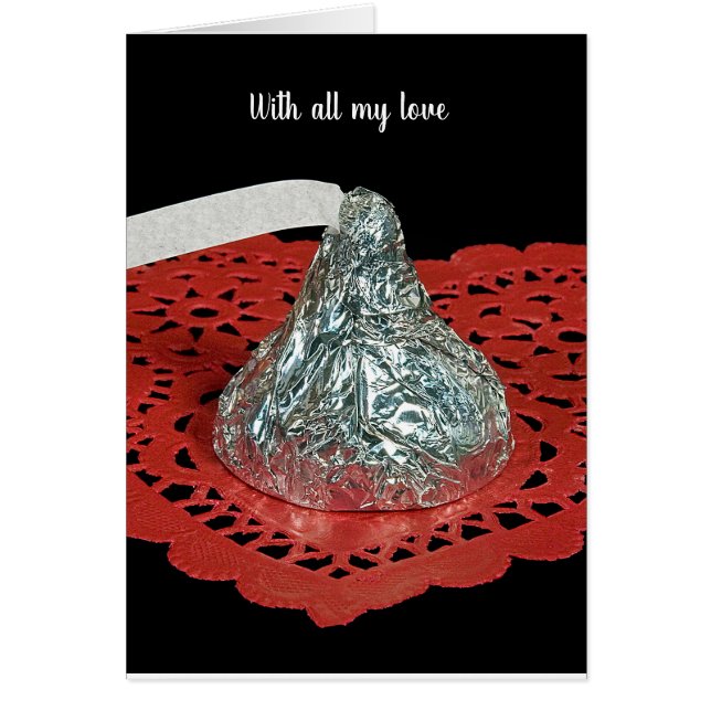 Cartão Namorados Candy Kiss no coração (Frente)