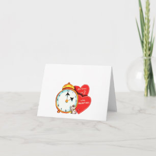 Cartão Namorados do mouse Vintage Time