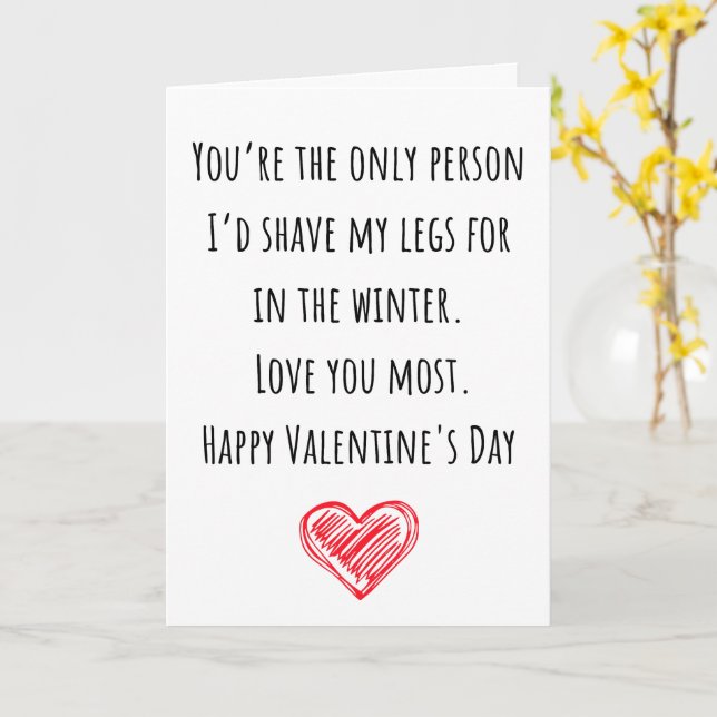 Cartão Namorados engraçados Eu Raspei Minhas Pernas Dobra (Flor Amarela)