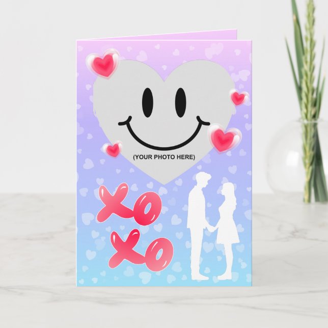 Cartão Namorados Glass Heart Balloon Bublegum Foto (Frente)