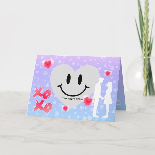 Cartão Namorados Glass Heart Balloon Bublegum Foto (Frente)