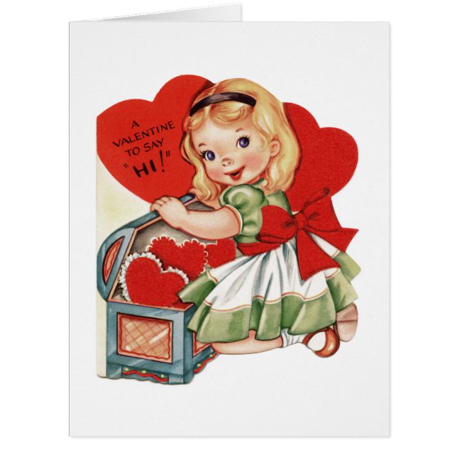 Cartão Namorados Hi and Little Girl Big Greeting Card (Frente)
