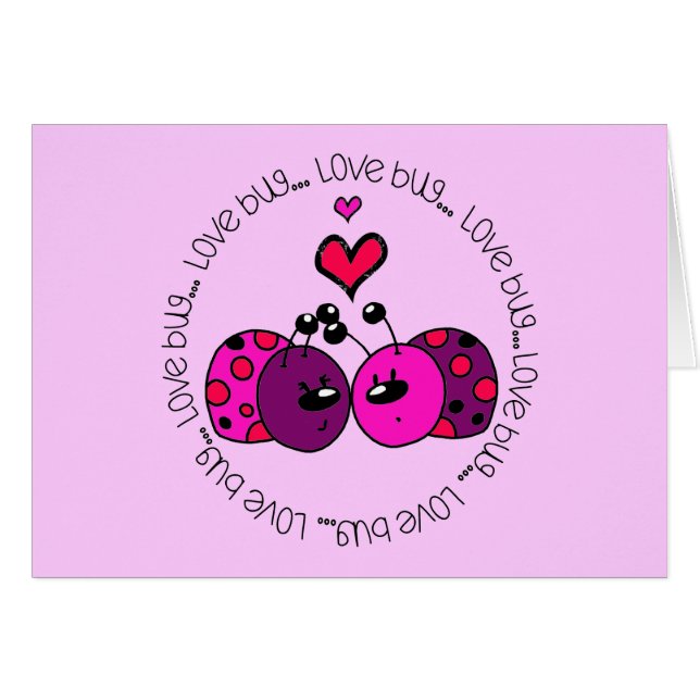 Cartão Namorados Love Inseto (Frente horizontal)