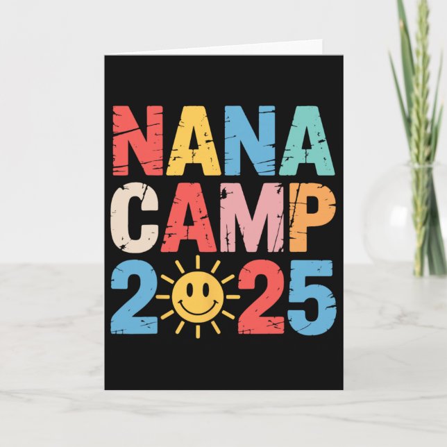 Cartão Nana Camp 2025 Family Vacation Summer Camp Camping (Frente)