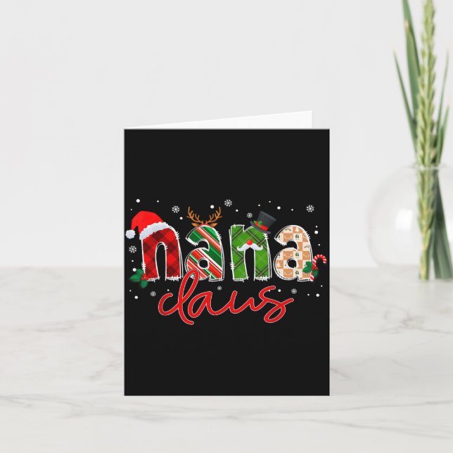 Cartão Nana Claus Santa Claus Family Matching Christmas P (Frente)
