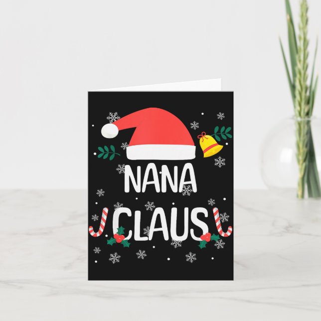 Cartão Nana Claus Santa Hat First Christmas Xmas Family P (Frente)