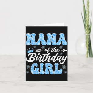 Cartão Nana Da Menina Do Aniversário Flocos De Neve Inver