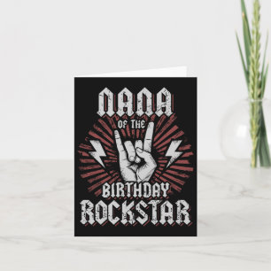 Cartão Nana Do Aniversário Rockstar Matching Rocker Rock