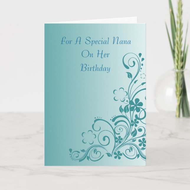 Cartão Nana Floral Birthday Card (Frente)