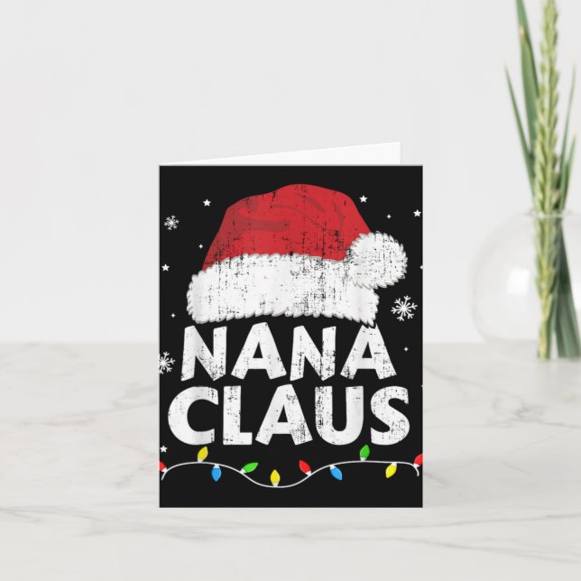 Cartão Nana Grandma Claus Christmas Lights Matching Famil (Frente)