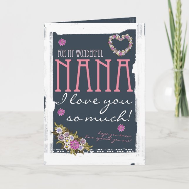 Cartão Nana Mother's day card trendy and modern (Frente)