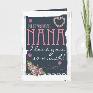 Cartão Nana Mother's day card trendy and modern