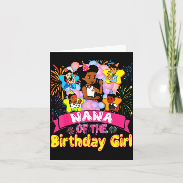 Cartão Nana Of Birthday Girl Gracie Birthday Dolls Girl P (Frente)