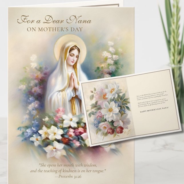 Cartão Nana Religião Dia de as mães Floral (Criador carregado)