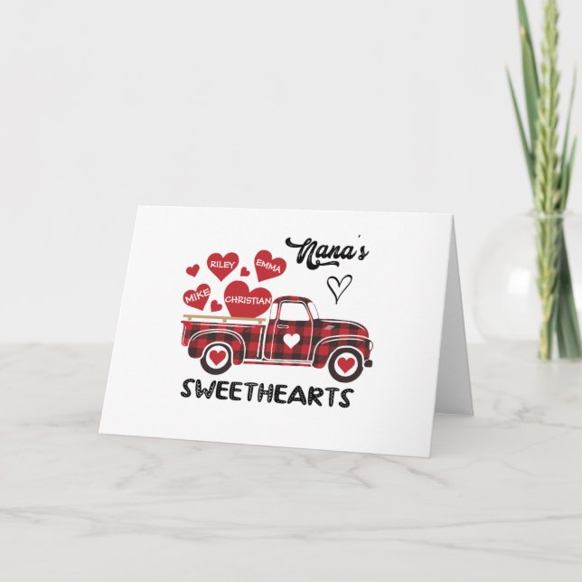 Cartão Nana's Sweethearts Truck Personalizou Avó (Frente)