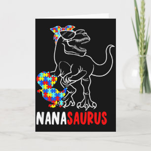 Cartão Nanasaurus T Rex Dinossauro Autismo Conscientizaçã