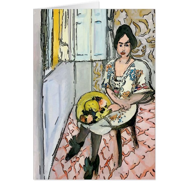 Cartão Nancy em Cadeira em Condo, Estilo Matisse, (Frente)