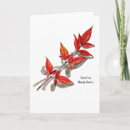 Cartão Nandina ou Heavenly Bamboo