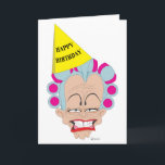 Cartão Nanna's Birthday<br><div class="desc">Illustration of an elderly lady flashing a large smile with her brand new false teeth.</div>