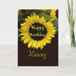 Cartão NANNY Happy Birthday with Cheerful Sunflower