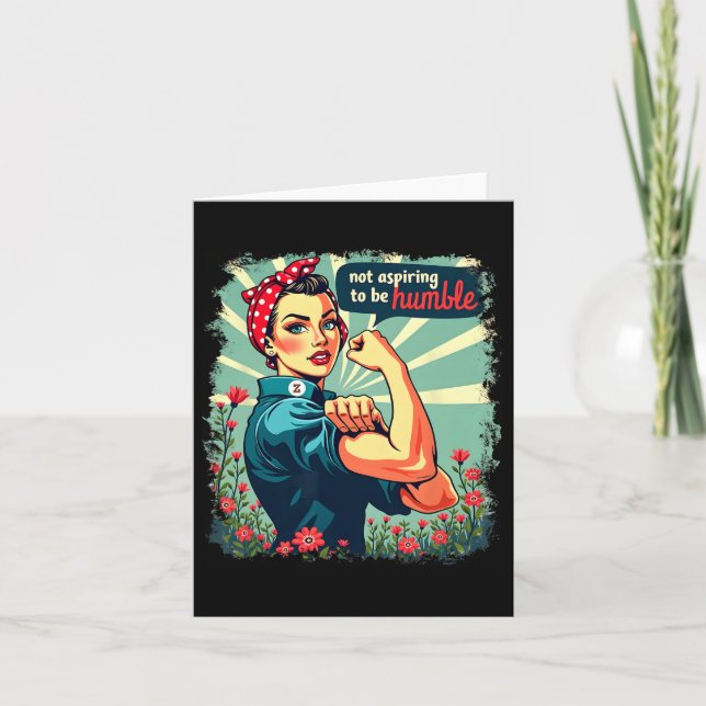 Cartão Não Aspirando Ser Humilde Kamala Harris Mulher Fem (Frente)