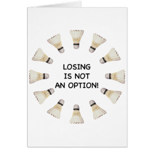 Cartão Não Badminton da opção