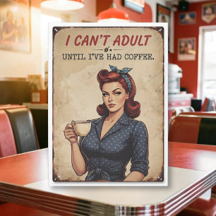 Cartão Não consigo ser Adulto até ter tomado o meu Café H