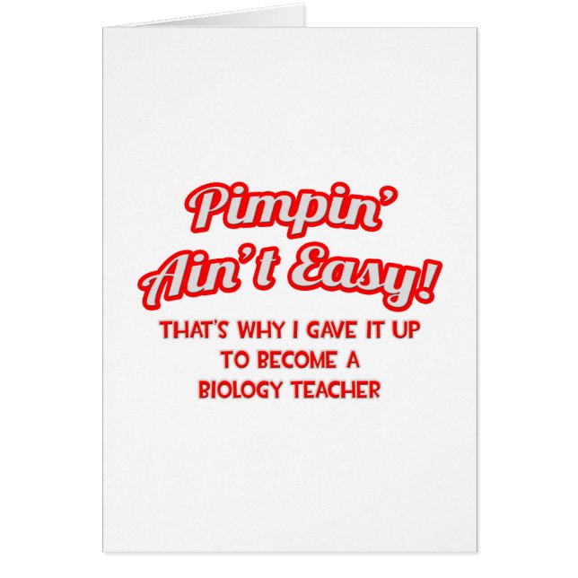 Cartão Não é fácil. Professor de Biologia (Frente)