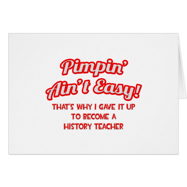 Cartão Não é fácil. Professor de História (Frente Horizontal)