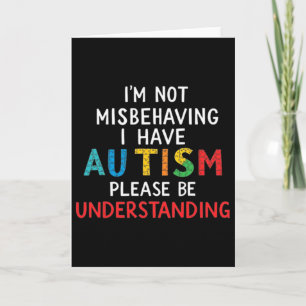 Cartão Não Estou Me Comportando Mal, Tenho Autismo, Por F