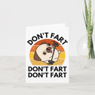 Cartão Não Fart Dog Funny Malhação Gym Workout Weightlif