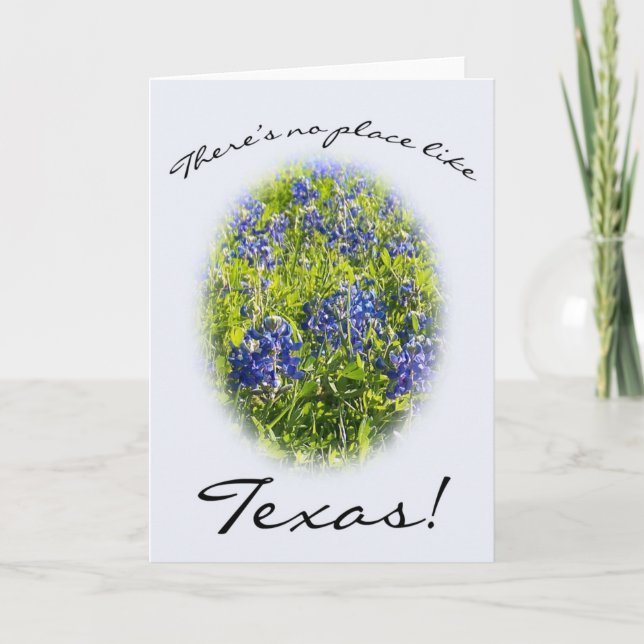 Cartão "Não Há Lugar Como Texas" Blubonnet (Frente)