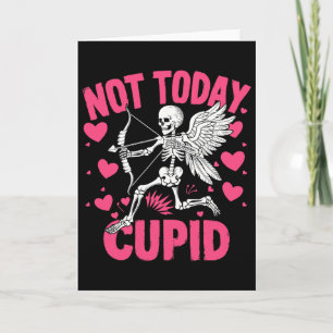 Cartão Não Hoje Cupido Divertido Cupido Esqueleto Anti Va