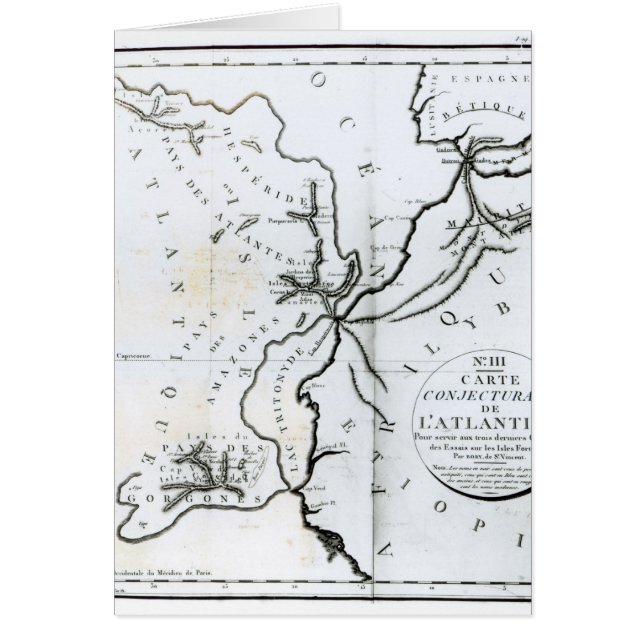 Cartão Não III mapa conjectural da ilha de (Frente)