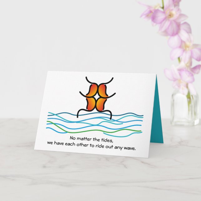 Cartão Não importa as marés - Oceanos de muackS!!! Com am (Orquídea)