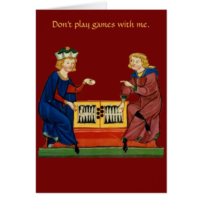 Cartão Não jogue jogos comigo (Frente)