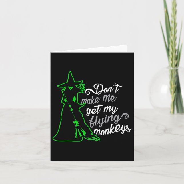 Cartão Não Me Faça Buscar Meus Macacos Voadores  (Frente)