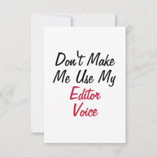 Cartão Não Me Faça Usar Minha Voz de Editor