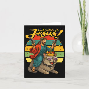 Cartão Não Me Manipule Jesus Gato Divertido Fé Paródia
