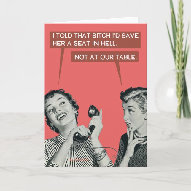 Cartão Não na nossa mesa. (Frente)