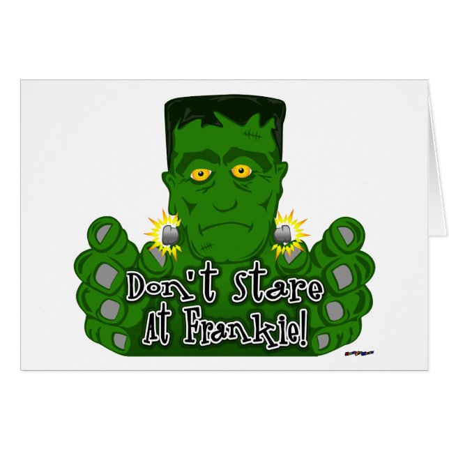 Cartão Não olhe para Frankie! (Frente Horizontal)