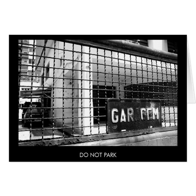Cartão NÃO PARAR placa simples (Frente Horizontal)