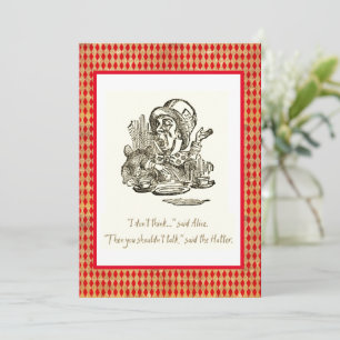 Cartão Não pense em Alice Mad Hatter Cotação