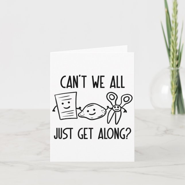 Cartão Não podemos nos meter com tesouras de papel (Frente)