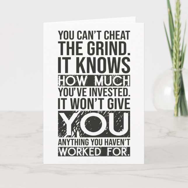 Cartão Não posso comer a moto - gim, Hustle, sucesso (Frente)