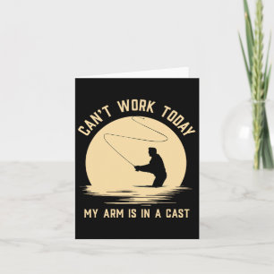 Cartão Não posso trabalhar hoje, meu braço está em uma be