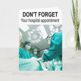 Cartão Não se esqueça da consulta ao hospital.
