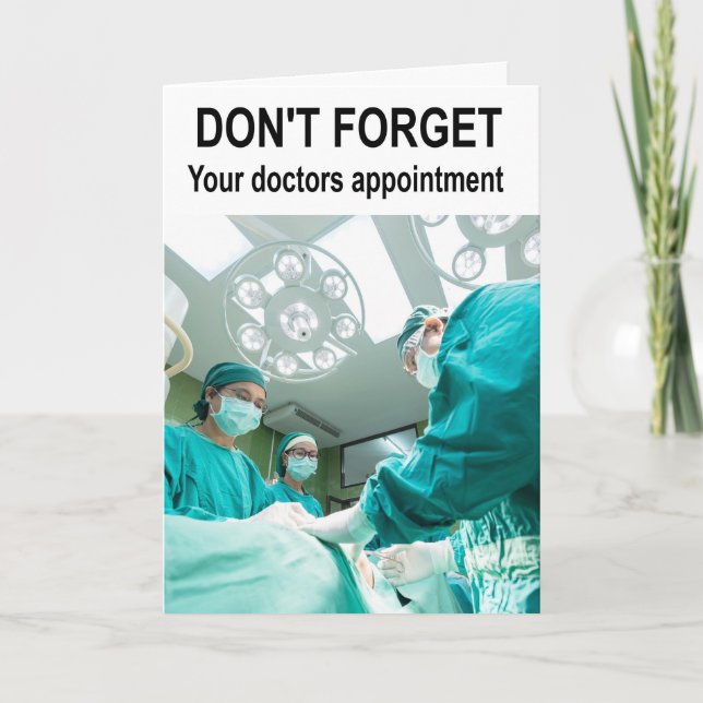 Cartão Não se esqueça da consulta médica. (Frente)