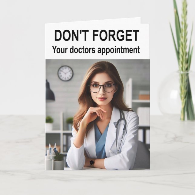 Cartão Não se esqueça da consulta médica. (Frente)